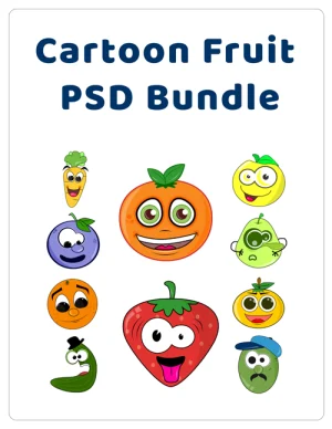 Fun Cartoon Fruit PSD Bundle